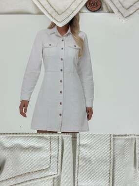 Frye Women's Bone Denim Button Front Dress Size Large